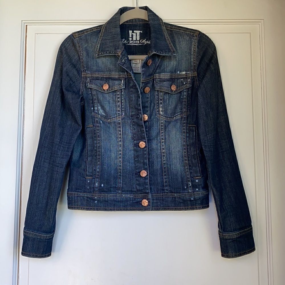 Lightly Distress Denim Jacket By IT Jeans